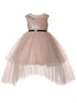 Big Girls Multi Color Sequin Tulle Belt High-Low Junior Bridesmaid Dress 2-12 - SophiasStyle.com